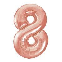 Rose Gold Number 8 Foil Balloon 86cm- main image