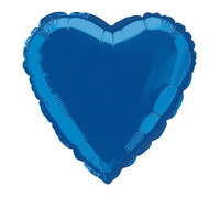 45cm Royal Blue Heart Foil Balloon- main image