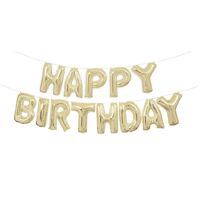 Happy Birthday Champagne Gold Foil Letter Balloon Kit 35.5cm- main image