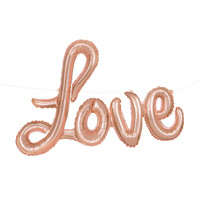 Love Rose Foil Balloon Banner With Ribbon- main image