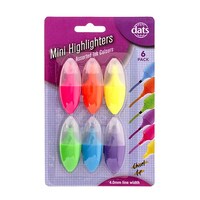 Highlighter Mini 6pk Fluro Mixed Colours Chisel Tip- main image