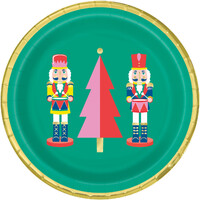 Vibrant Christmas 8 x 18cm Foil Stamped Paper Plates- main image