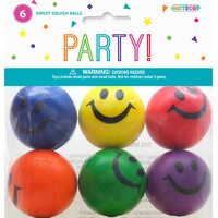 6 Smiley Squish Balls- main image