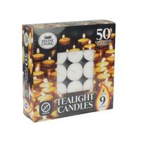 Tealight Candles White 9 Hours Unscented 50 Pack- main image