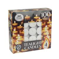 Tealight Candles White 4 Hours Unscented 100 Pack- main image