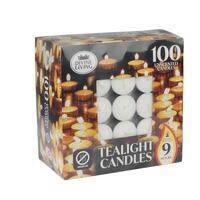 Tealight Candles White 9 Hours Unscented 100 Pack- main image