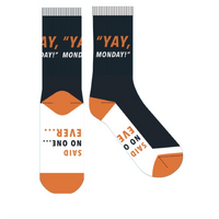 Frankly Funny Novelty Socks - Yay Monday Said No One- main image