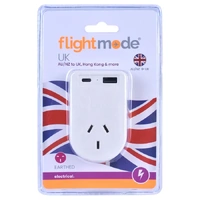 Flightmode Outbound AU/NZ to UK/HONG KONG Travel Adaptor with USB Type C & A- main image