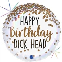 Foil Balloon 18" Happy Birthday Dick Head- main image