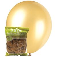 30cm Gold Metallic Latex Balloons 25 Pack- main image