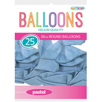 Blue Pastel Macaron Balloons 30cm 25 Pack- main image