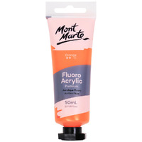 Mont Marte Premium Fluoro Acrylic Paint Tube 50ml - Orange- main image