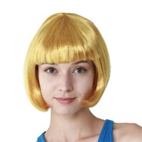 Gold Bob Straight Costume Wig- main image