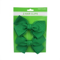 Green Hair Clip Bow - 2 Pack- main image