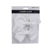 White Hair Clip Bow - 2 Pack- main image