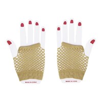 Fishnet Gloves Short Gold- main image