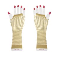 Fishnet Gloves Long Gold- main image