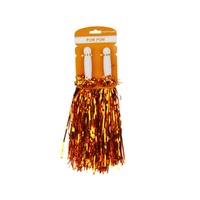 Cheering Squad 2pk Metallic Pom Poms Orange- main image