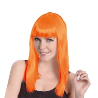 Orange Long Straight Costume Wig- main image