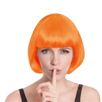 Orange Bob Straight Costume Wig- main image