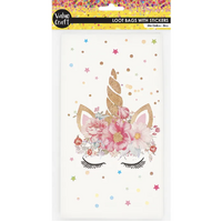 Paper Loot Bags with Stickers Unicorn 8 Pack- main image