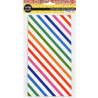 Paper Loot Bags with Stickers Stripe 8 Pack- main image