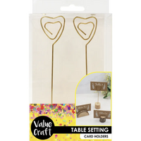 Metal Heart Gold Place Card Holders 2 Pack- main image