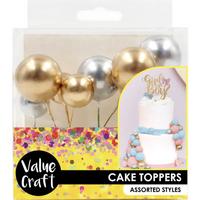 Cake Topper Balls Metallic Mix 10 Pack- main image