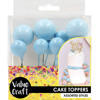 Cake Topper Balls Baby Blue 10 Pack- main image