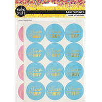 Baby Shower Team Boy Girl Stickers - 2 Sheets- main image