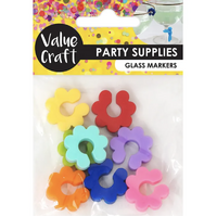 Glass Markers Silicone Flowers 8 Pack- main image