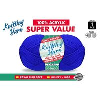 Knitting Yarn 100% Acrylic 8ply 100g Royal Blue- main image