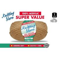 Knitting Yarn 100% Acrylic 8ply 100g Caramel Soft- main image