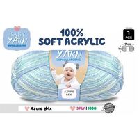 Knitting Baby Yarn 100% Soft Acrylic Crochet Ball Wool 100g 3Ply Baby Boy Blue Mix- main image