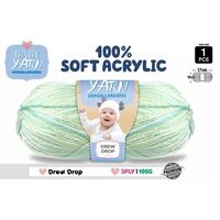 Knitting Baby Yarn 100% Soft Acrylic Crochet Ball Wool 100g 3Ply Drew Drop- main image