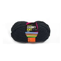 Chunky Knitting Wool/Yarn 100G - Black - 3 Ply Microfiber 100% Polyester- main image