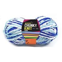 Chunky Knitting Wool/Yarn 100G - Blue Mix - 3 Ply Microfiber 100% Polyester- main image