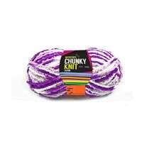 Chunky Knitting Wool/Yarn 100G - Purple Mix - 3 Ply Microfiber 100% Polyester- main image