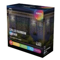 576 LED Rainbow Flashing Curtain Lights 3.6m x 1.8m- main image