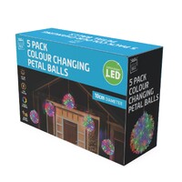 LED Colour Changing Petal Balls 10cm 5 Pack- main image