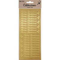 Peel Off Merry Christmas Stickers - Gold Foiled 1 Sheet- main image