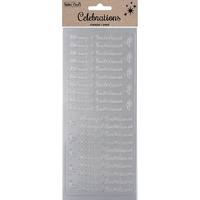 Peel Off Merry Christmas Stickers - Silver Foiled 1 Sheet- main image