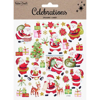 Christmas Stickers - Santa - 1 Sheet- main image