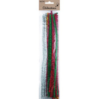 Chenille Sticks - Metallic Christmas Colours 50 Pack- main image