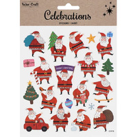 Christmas Glitter Stickers - Cartoon Santa - 1 Sheet- main image