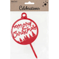 Christmas Red Bauble Cake Topper- main image