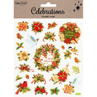 Christmas Stickers - Holly Wreaths - 1 Sheet- main image