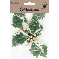 Large Holly Leaf & Gold Berry 4 Pack- main image