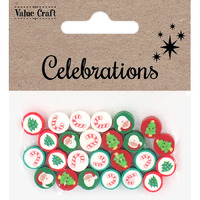 Fimo Beads - Christmas Round Motifs 25 Pack- main image