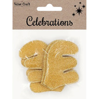 Christmas Gold Antler Felt Shapes 71mm 4 Pack- main image